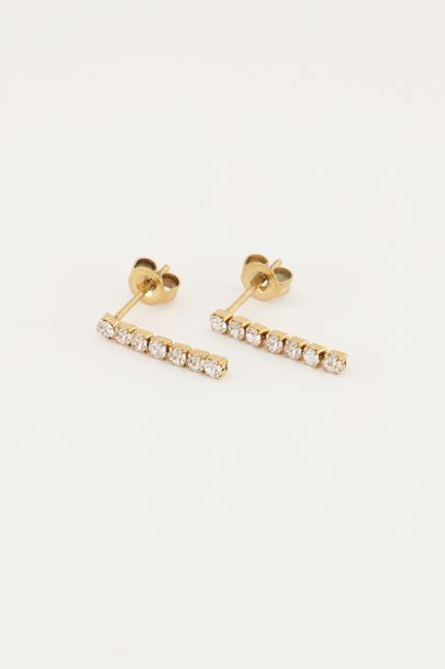 Boucles d’oreilles puces avec barres en strass