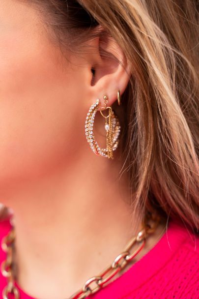 Boucles d’oreilles rondes à pierres