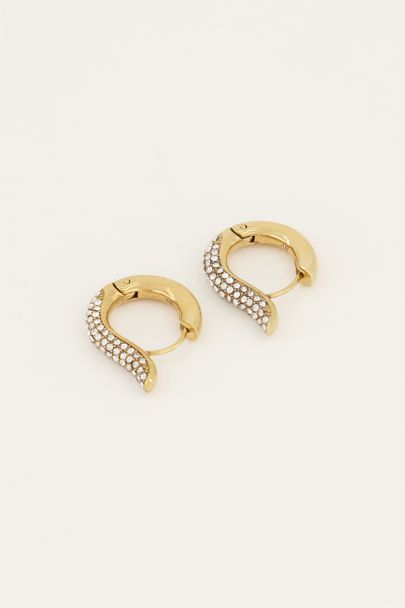 Oorringen strass steentjes