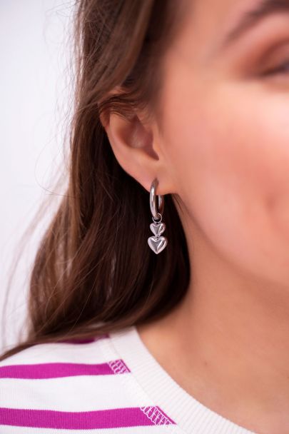 Double heart earrings