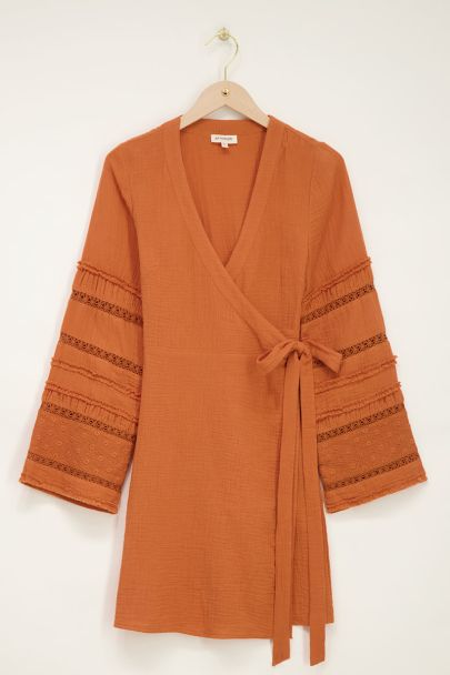 Oranje kimono jurk