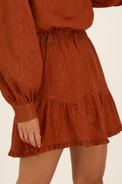Ruffled orange muslin skirt