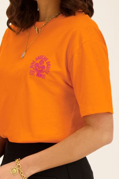 Oranje T-shirt rive gauche droite