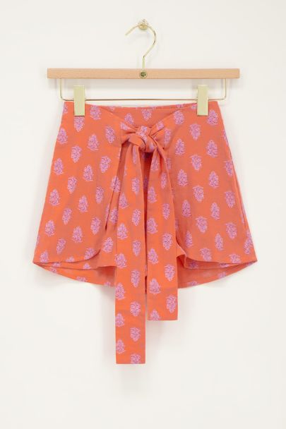 Short orange avec imprimé