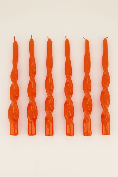 Orange twisted candle set