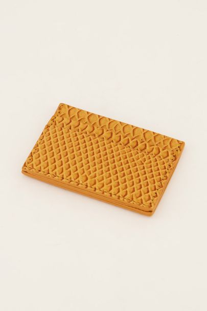 Orange crocodile print card holder