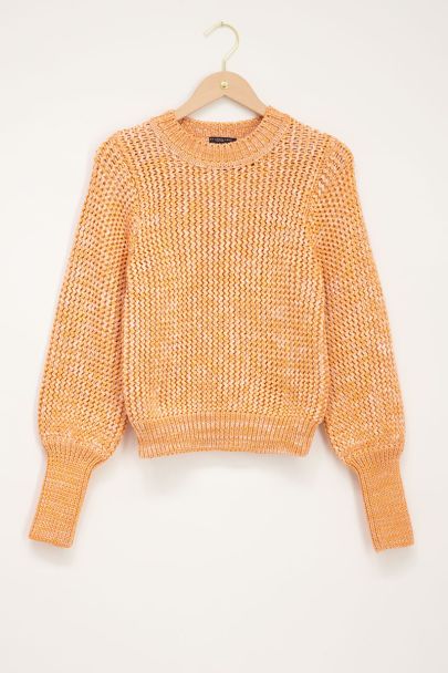 Pull orange en maille épaisse