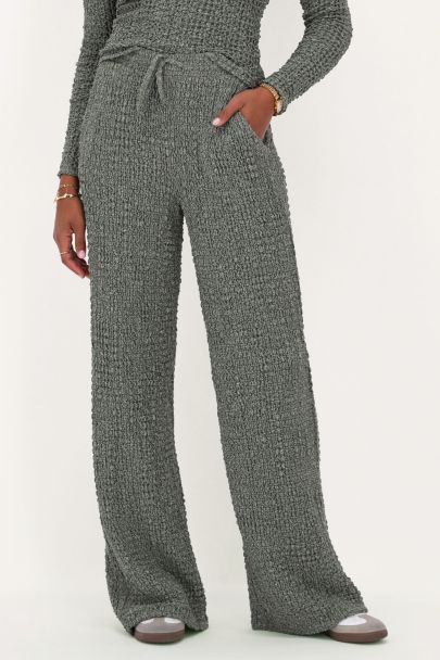 Green wide leg trousers with structure