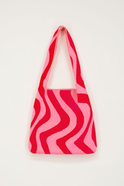 Rood & roze swirl shopper 