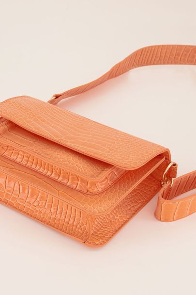 Oranje schoudertas met croco design | My Jewellery