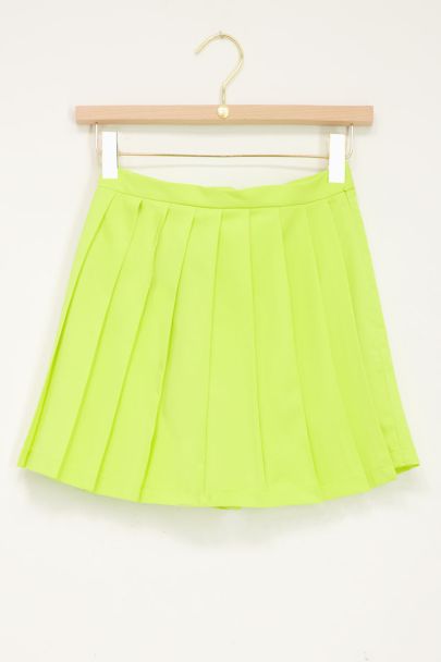 Lime green pleated skort