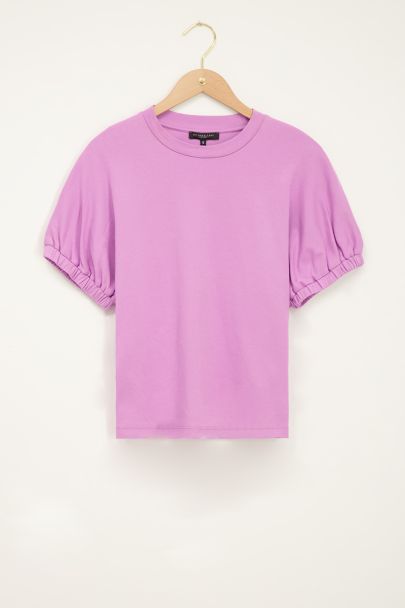 Paars oversized shirt met elastische mouwen
