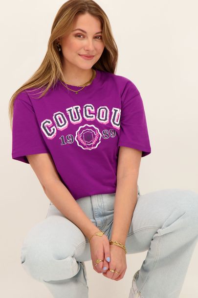 T-shirt violet « Coucou »