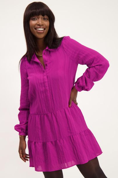 Purple shirtdress with vertical structure