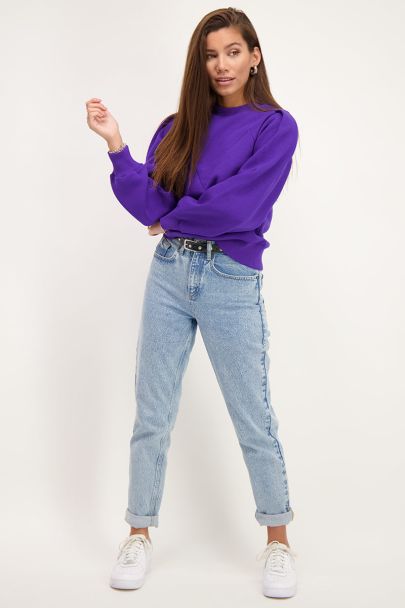 Purple V-shaped sweater