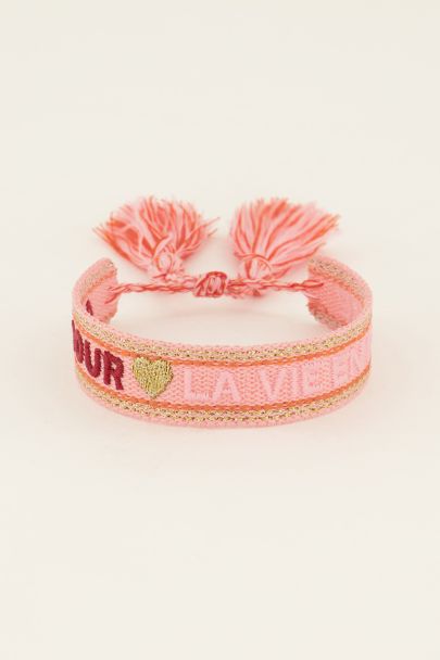 Roze bohemian armband amour | My Jewellery