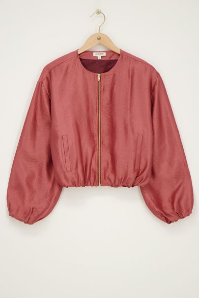 Roze bomber satijnen look