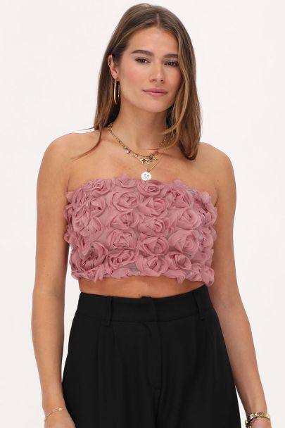 Bustier rose avec roses