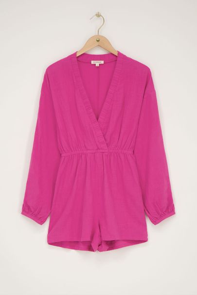 Combinaison rose aspect lin