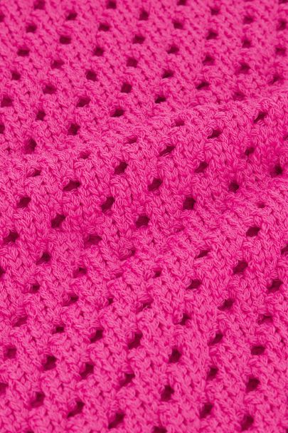Pink open knit spencer