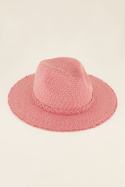 Roze rieten hoed 