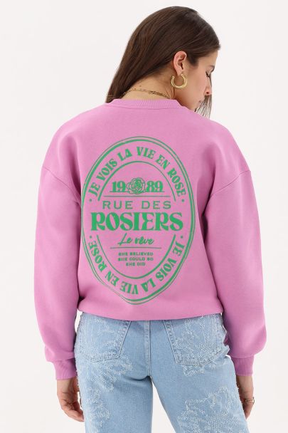 Roze sweater "Rue des Rosiers"