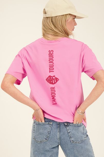 Roze T-shirt L'amour toujours 