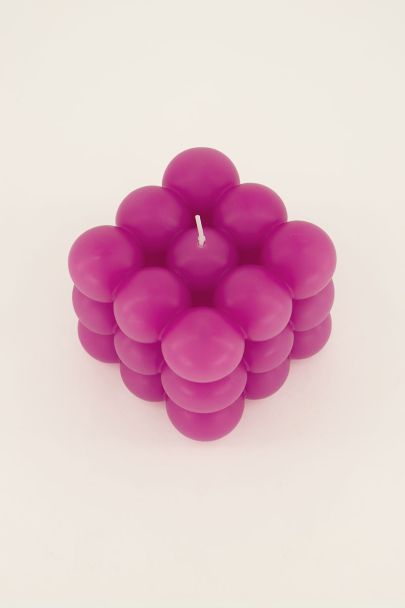 Roze grote bubble kaars 