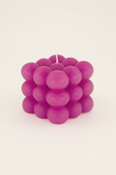 Roze grote bubble kaars 