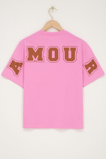 Roze T-shirt "Amour"