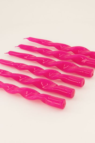 Pink twisted candle set