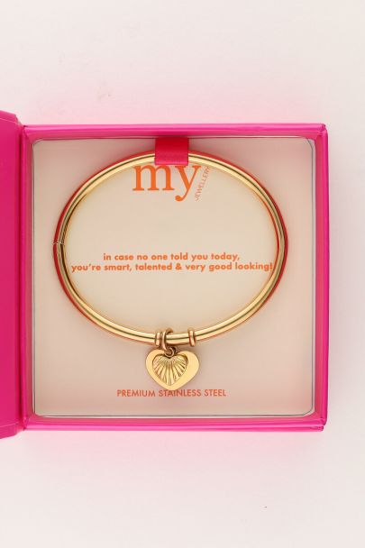 Gratitude bangle met hartjes