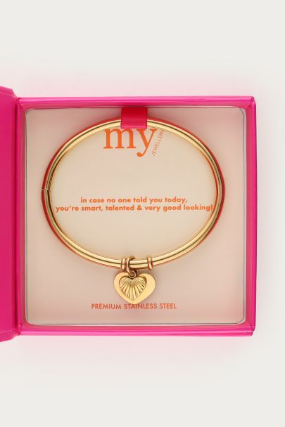 Gratitude bangle with hearts