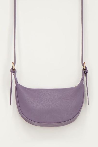 Paarse crossbody tas met goudkleurige rits