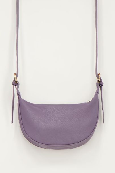 Purple cross-body bag with gold zip | My Jewellery