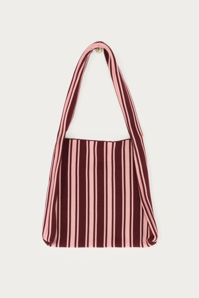 Lila & pink gestreifter Shopper