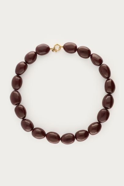 Bruine chunky kralenketting