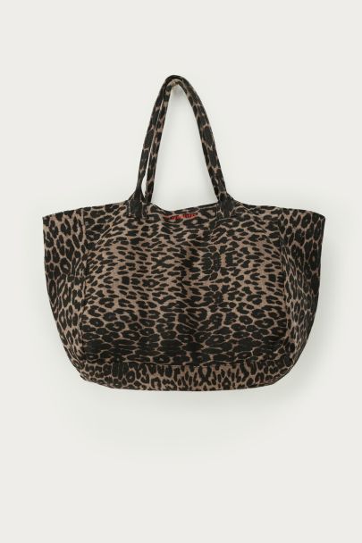Grote shopper met panterprint