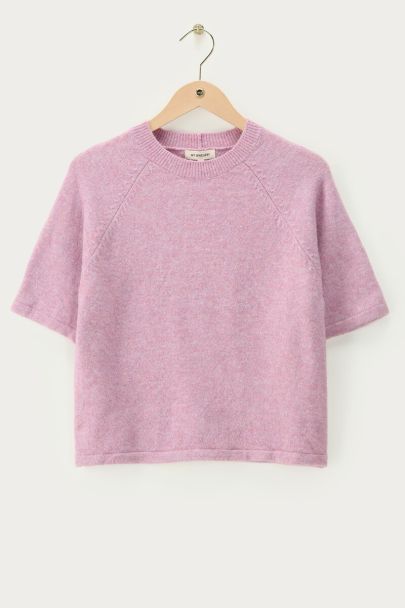 Sweat raglan lilas à manches courtes