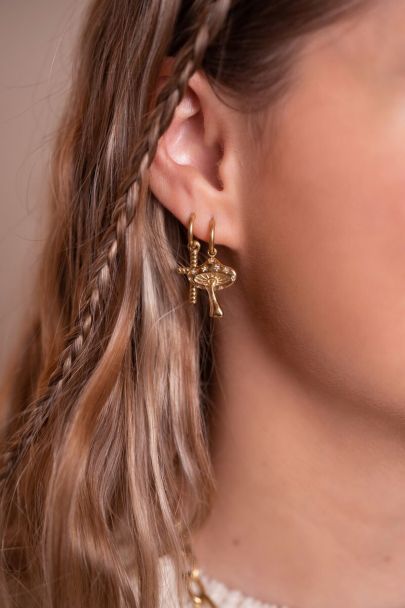 Bold Spirit hoop earrings with toadstools
