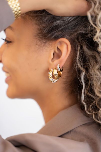 Twisted rhinestone drop earrings