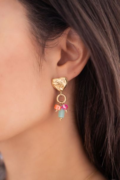 Sunchasers studs hartje met gekleurde bedels