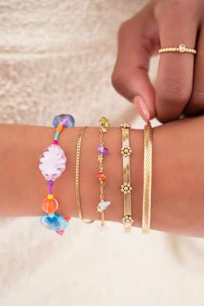 Bracelet with coloured rhinestones & stars