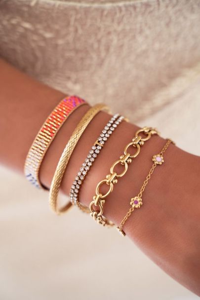 Armband met gekleurde bloemen