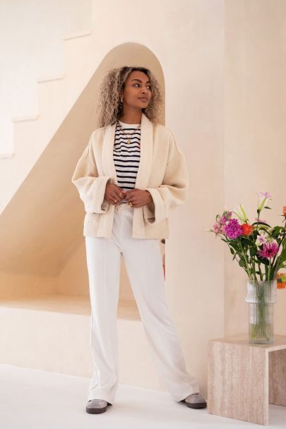 Off white kimono met patroon