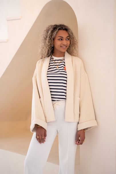 Off white kimono met patroon