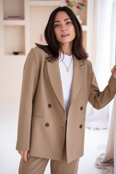 Blazer croisé taupe