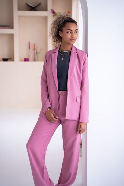 Pink wide-fitting trousers