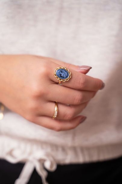 Bold Spirit blauwe cameo ring