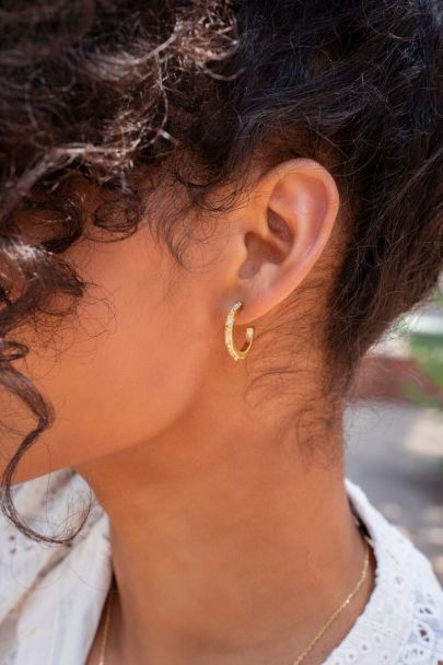 Earrings with rectangular stone